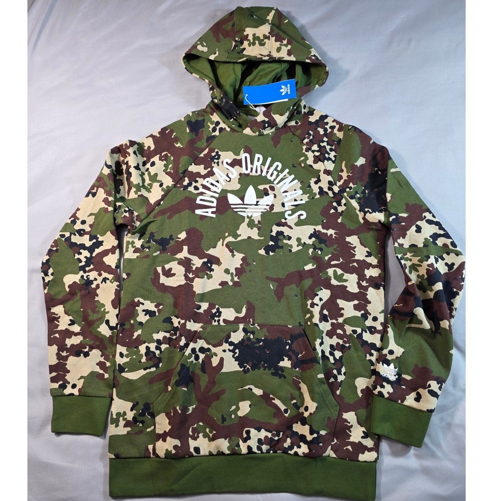 Adidas Originals Hoodie Kids Youth XL Woodland Camo Trefoil Pullover NEW